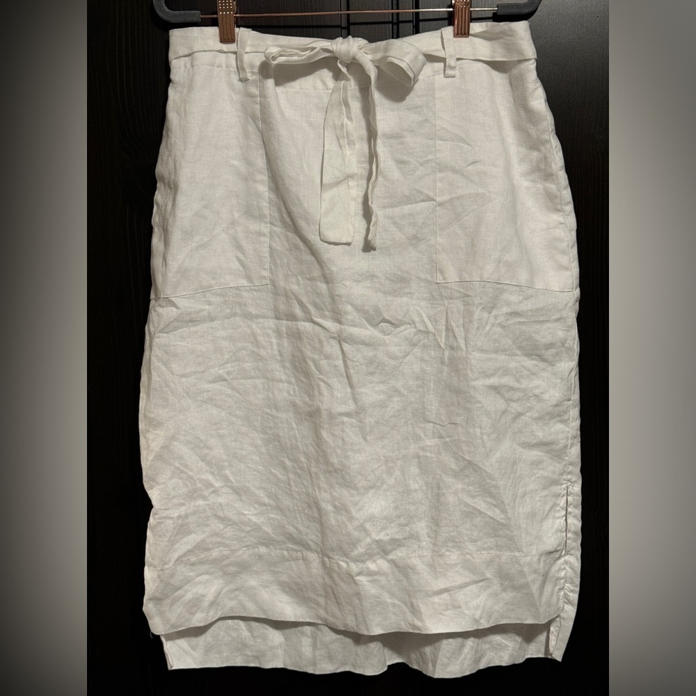 Catherine Malandrino - White linen skirt, size L. NWT